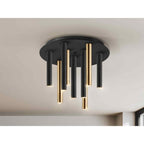 374088 Varas LED 9 Light Ceiling Light Gold/Black
