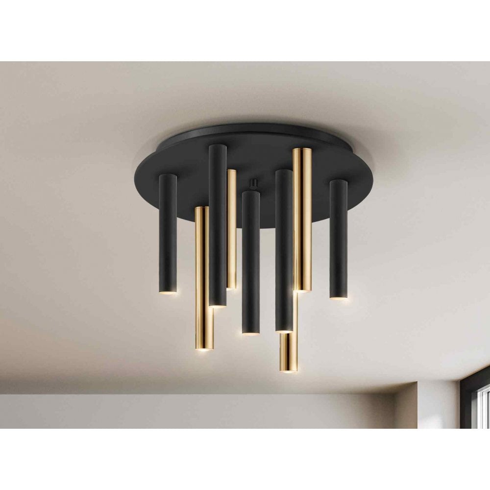 374088 Varas LED 9 Light Ceiling Light Gold/Black
