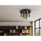 374088 Varas LED 9 Light Ceiling Light Gold/Black