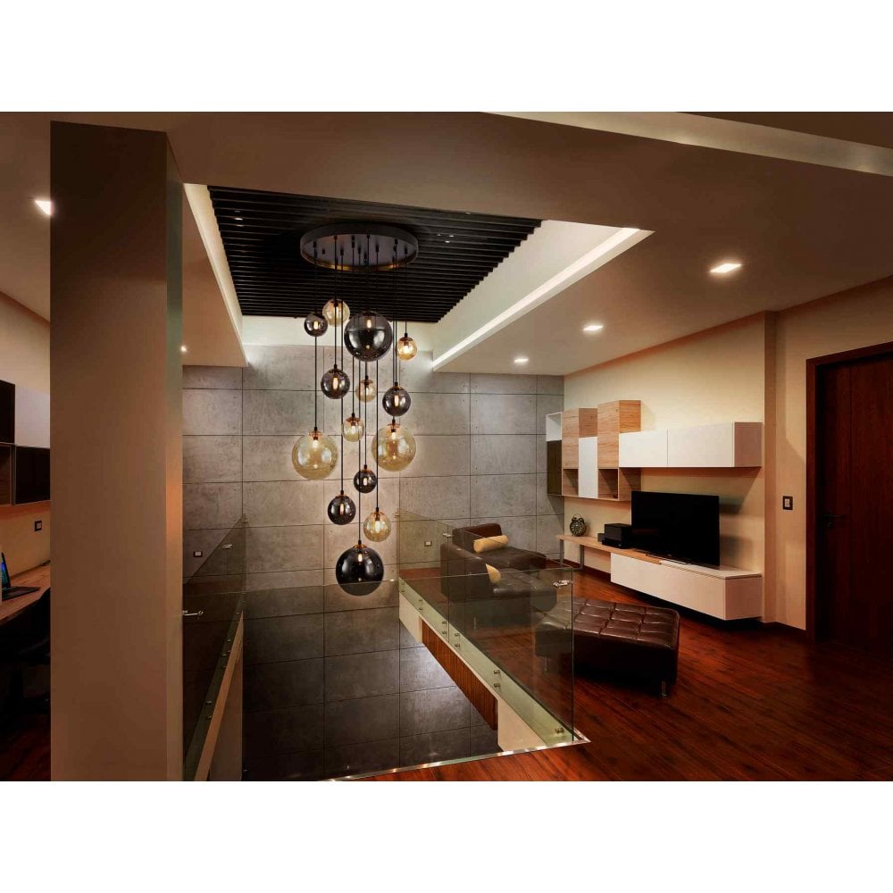 439015 Dark 14 Light Pendant Black/Brass