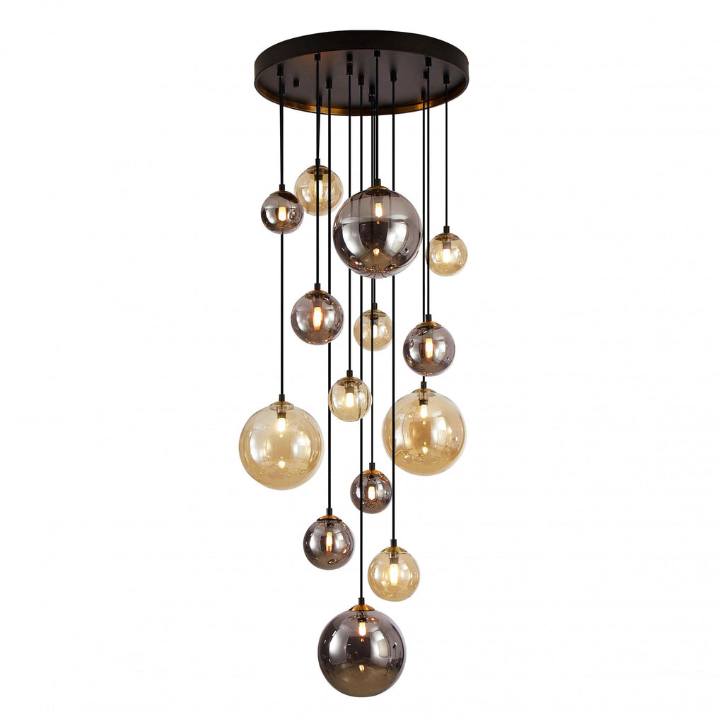 439015 Dark 14 Light Pendant Black/Brass
