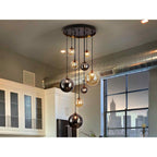 439176 Dark 9 Light Pendant Black/Brass