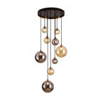 439176 Dark 9 Light Pendant Black/Brass