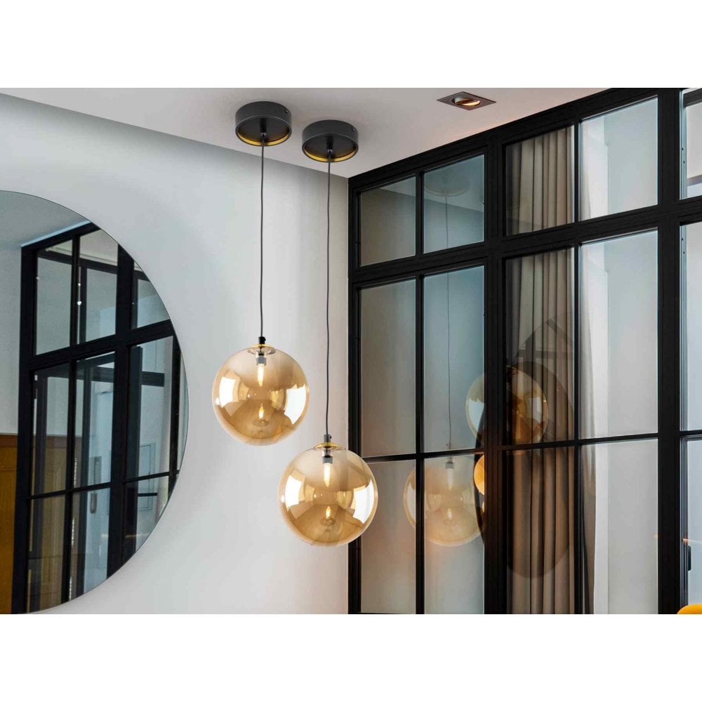 439381 Dark 1 Light Pendant Black Brass