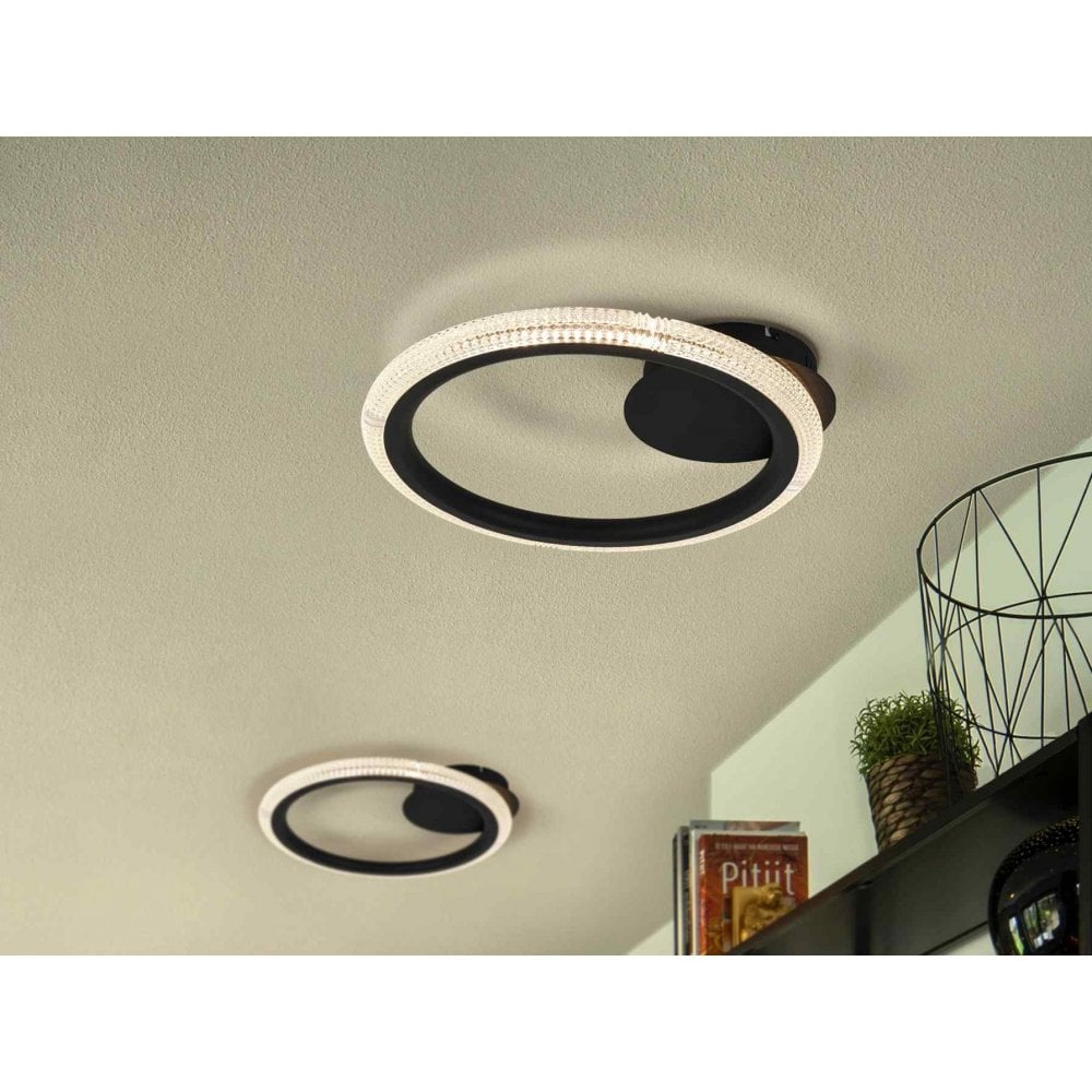 717847 Ring Flush Ceiling Light/Wall Light 1 Ring Black