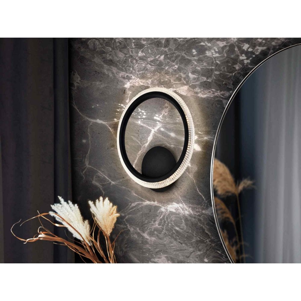 717847 Ring Flush Ceiling Light/Wall Light 1 Ring Black