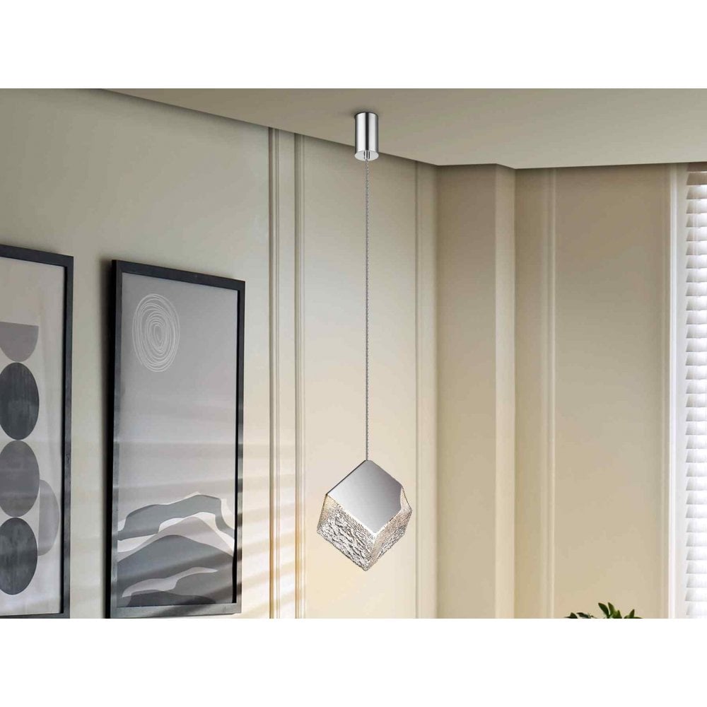 720120 Priscila 1 Light Pendant Chrome EX DISPLAY (1 x ONLY!!)