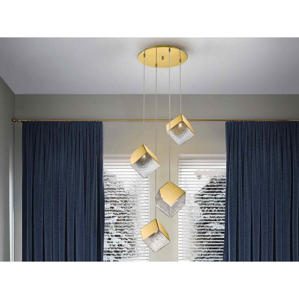 720403 Priscila 4 Light Pendant Gold