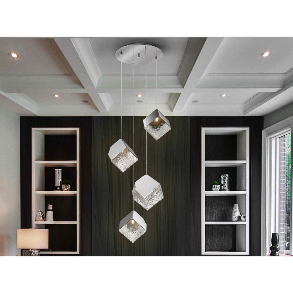 720410 Priscila 4 Light Pendant Chrome EX DISPLAY (1 x ONLY!!)