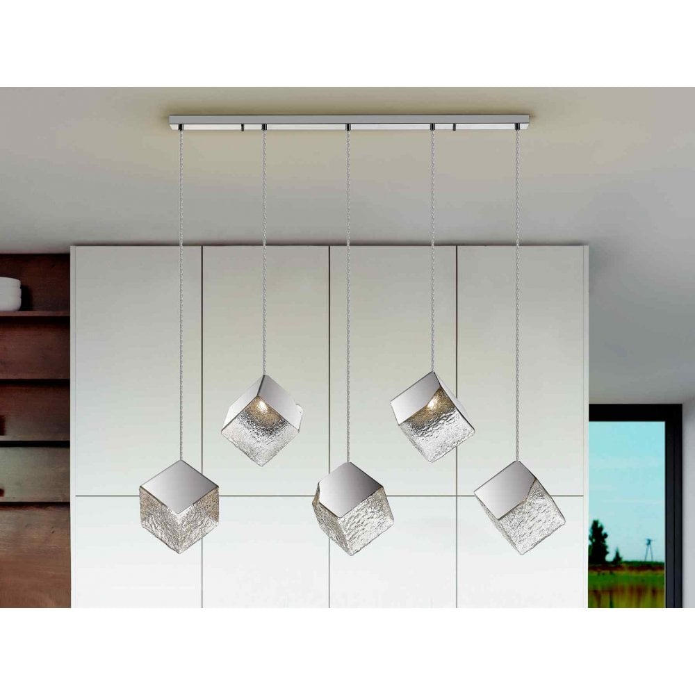720588 Priscila 5 Light Pendant Chrome