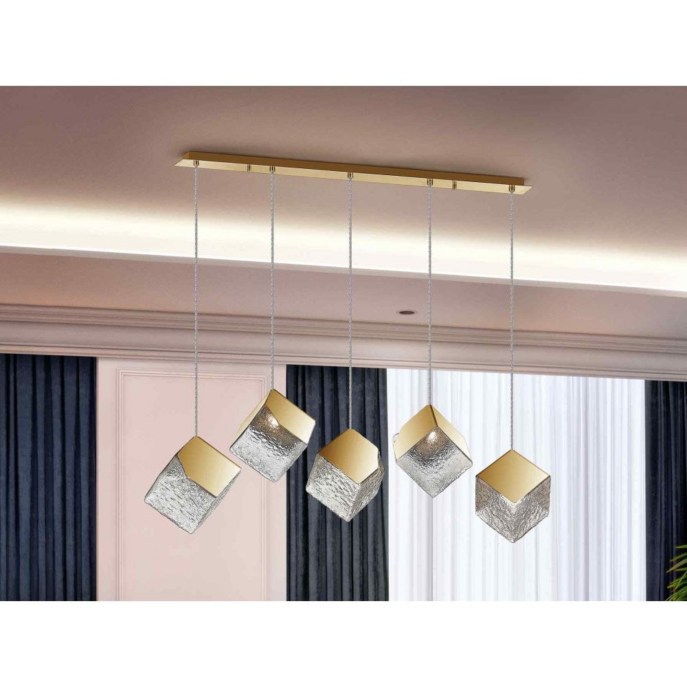 720595 Priscila 5 Light Pendant Gold EX DISPLAY (1 x ONLY!!)