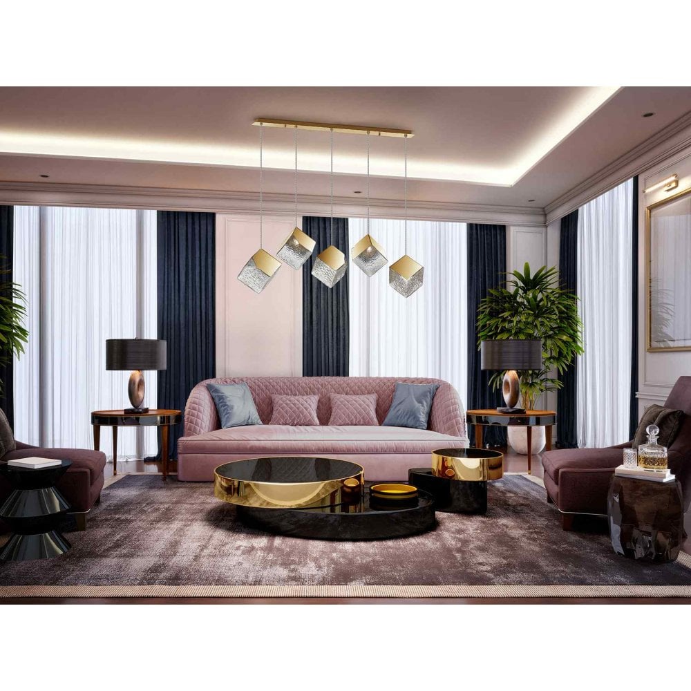 720595 Priscila 5 Light Pendant Gold EX DISPLAY (1 x ONLY!!)