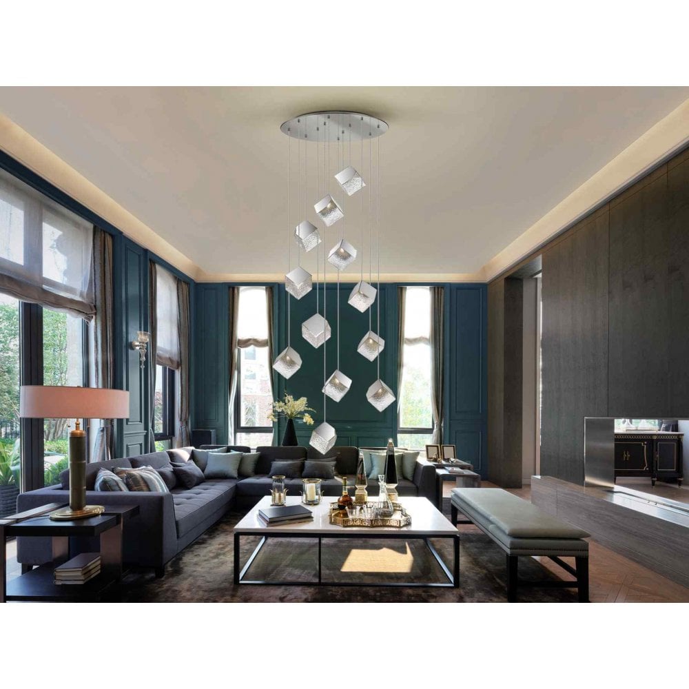 721240 Priscila 12 Light Pendant Chrome EX DISPLAY