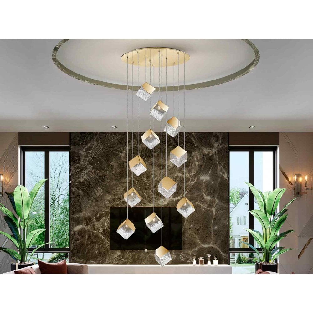 721257 Priscila 12 Light Pendant Gold