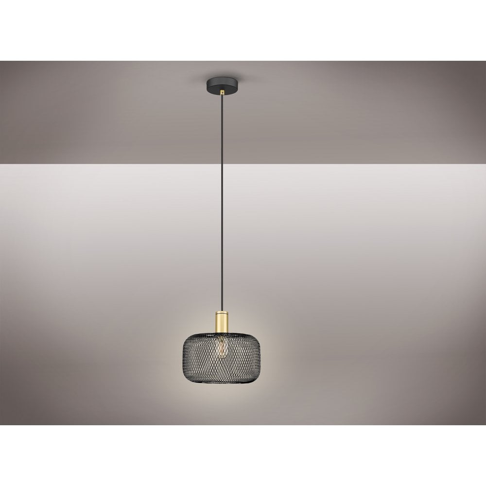 910132 Osiris 1 Light Pendant Gold Black