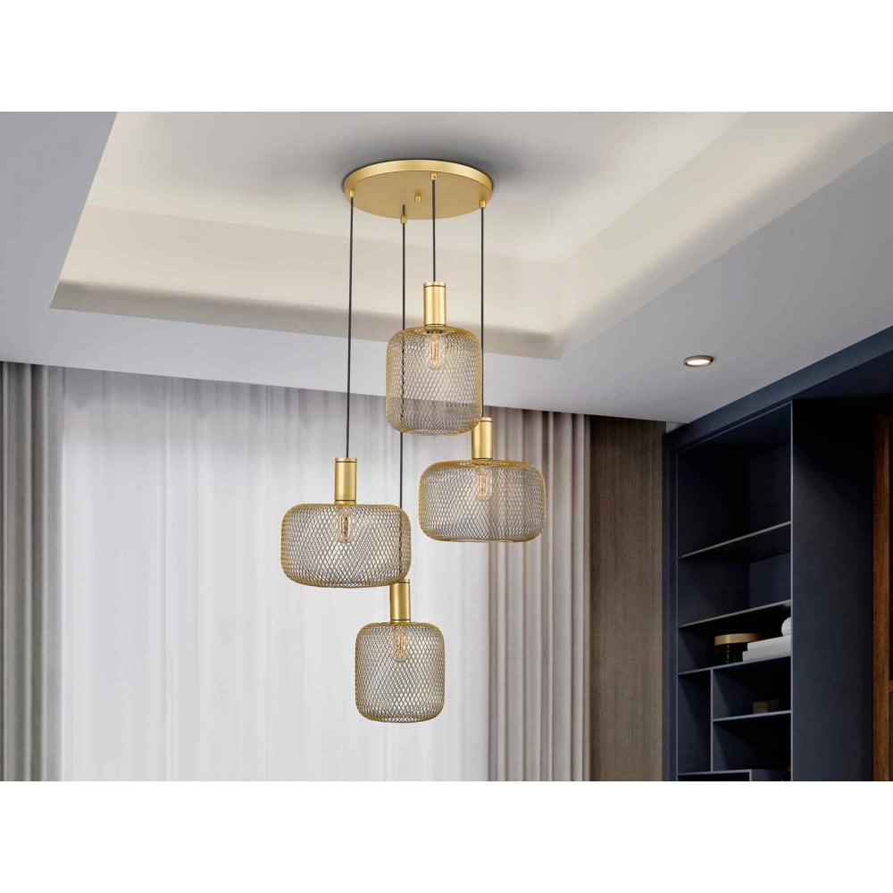 910460 Osiris Round 4 Light Pendant Gold
