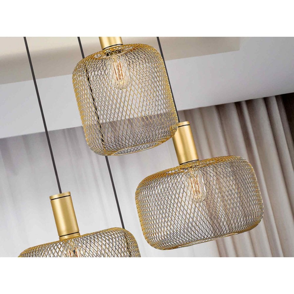 910460 Osiris Round 4 Light Pendant Gold