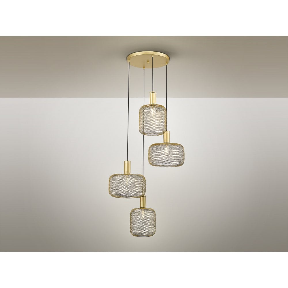 910460 Osiris Round 4 Light Pendant Gold
