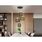 910477 Osiris 4 Light Pendant Gold Black