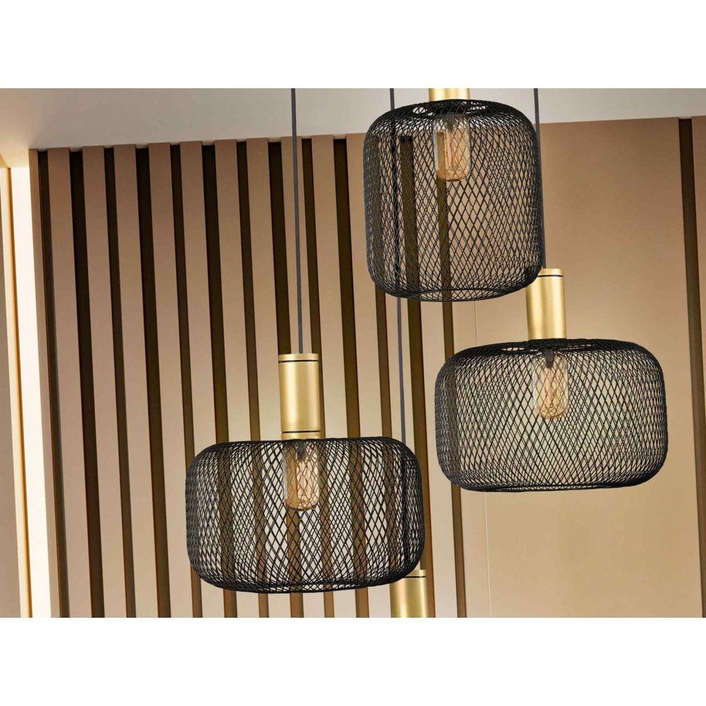 910477 Osiris 4 Light Pendant Gold Black