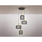 910477 Osiris 4 Light Pendant Gold Black