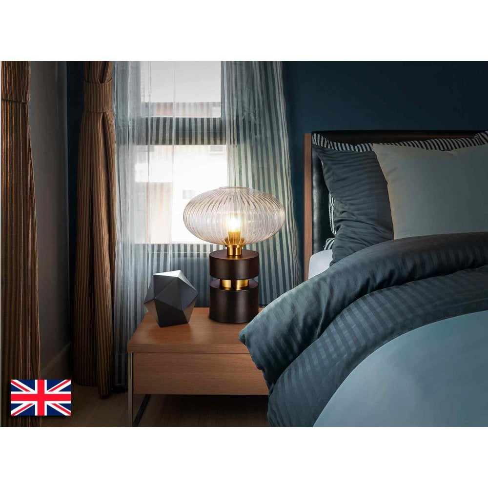 225274UK Norma Table Lamp 1 Light Black Brass