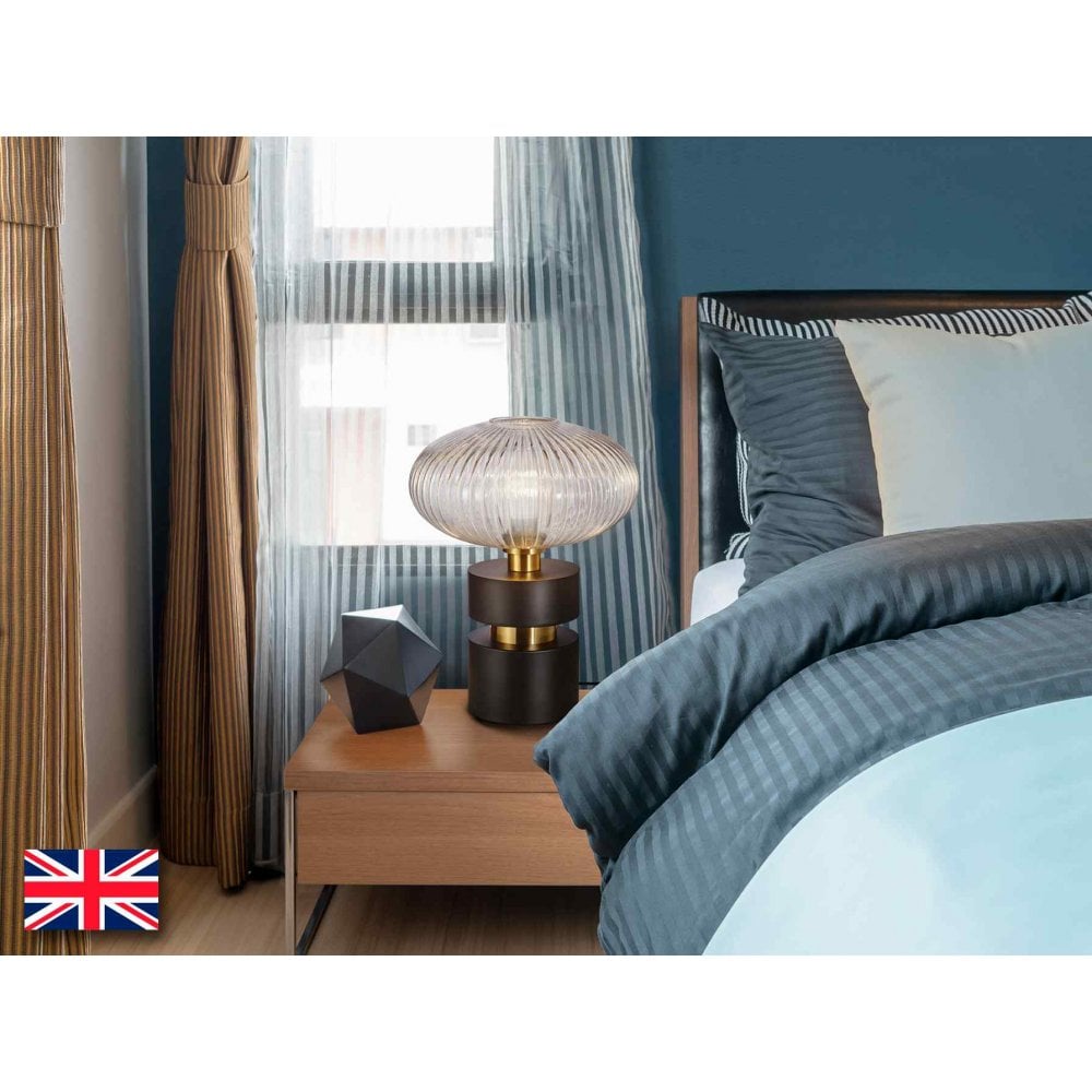 225274UK Norma Table Lamp 1 Light Black Brass