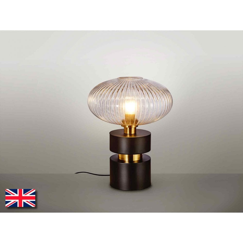 225274UK Norma Table Lamp 1 Light Black Brass
