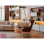 294867UK Selene LED Floor Lamp Black Glass