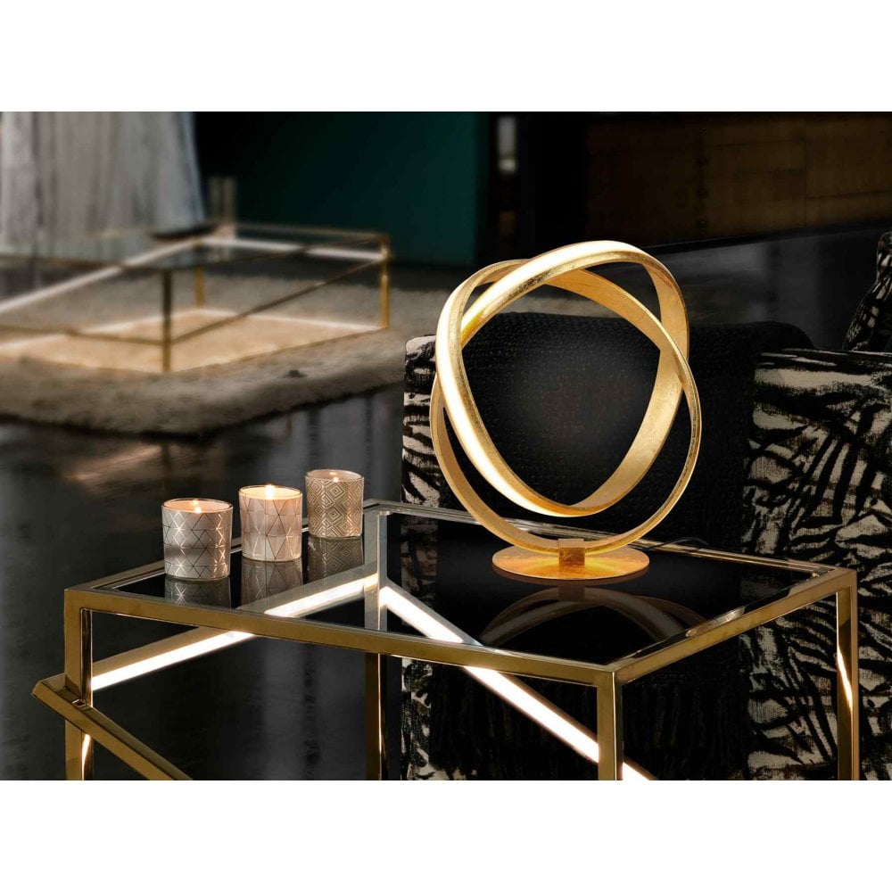 486637UK Lazas LED Table Lamp Gold Leaf