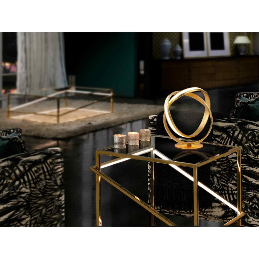 486637UK Lazas LED Table Lamp Gold Leaf