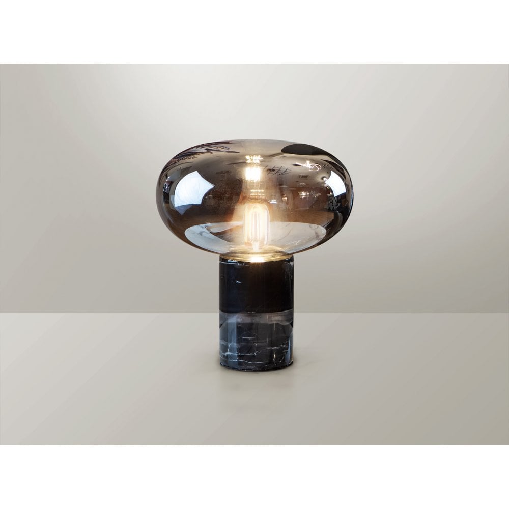 837125UK Fungi Table Lamp Black Marble