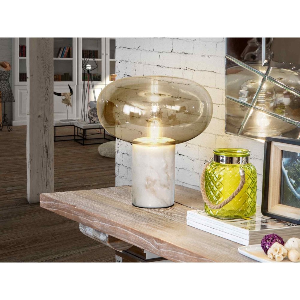 837156UK Fungi Table Lamp White Marble
