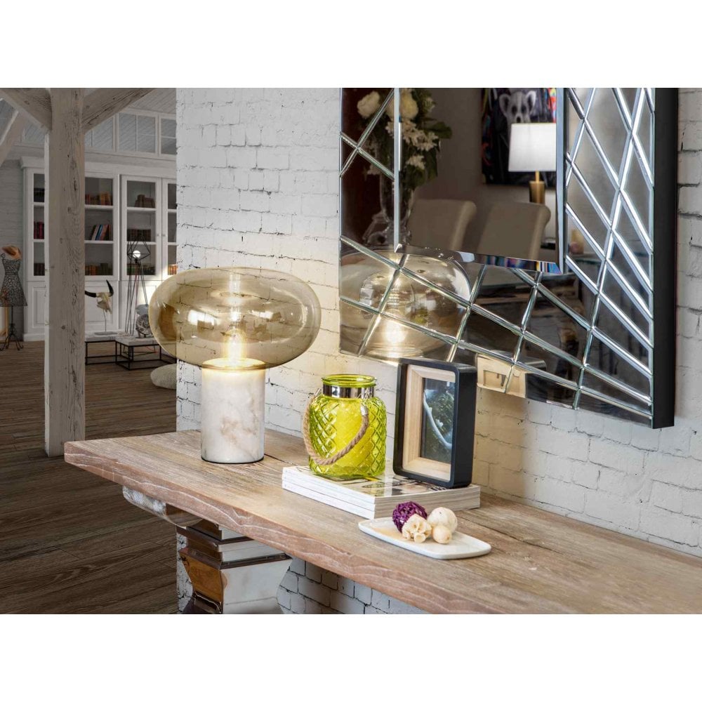 837156UK Fungi Table Lamp White Marble