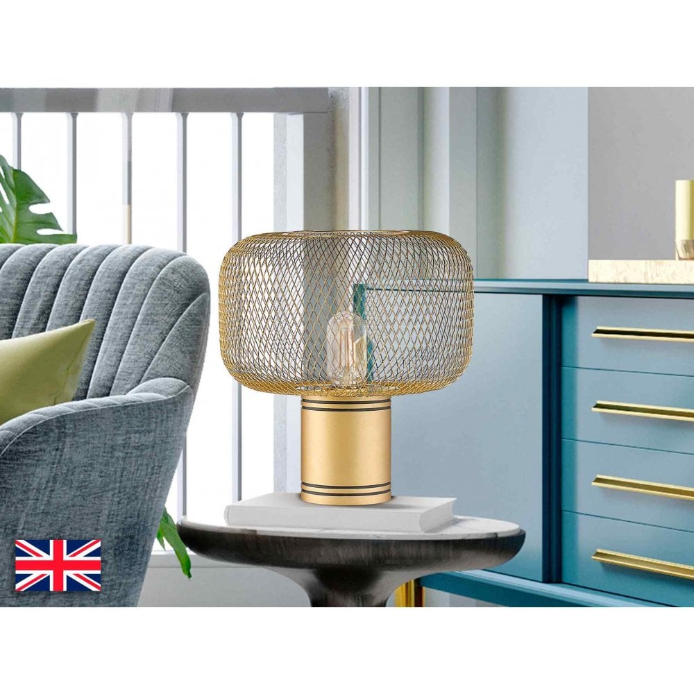 910521UK Osiris Table Lamp 1 Light Gold
