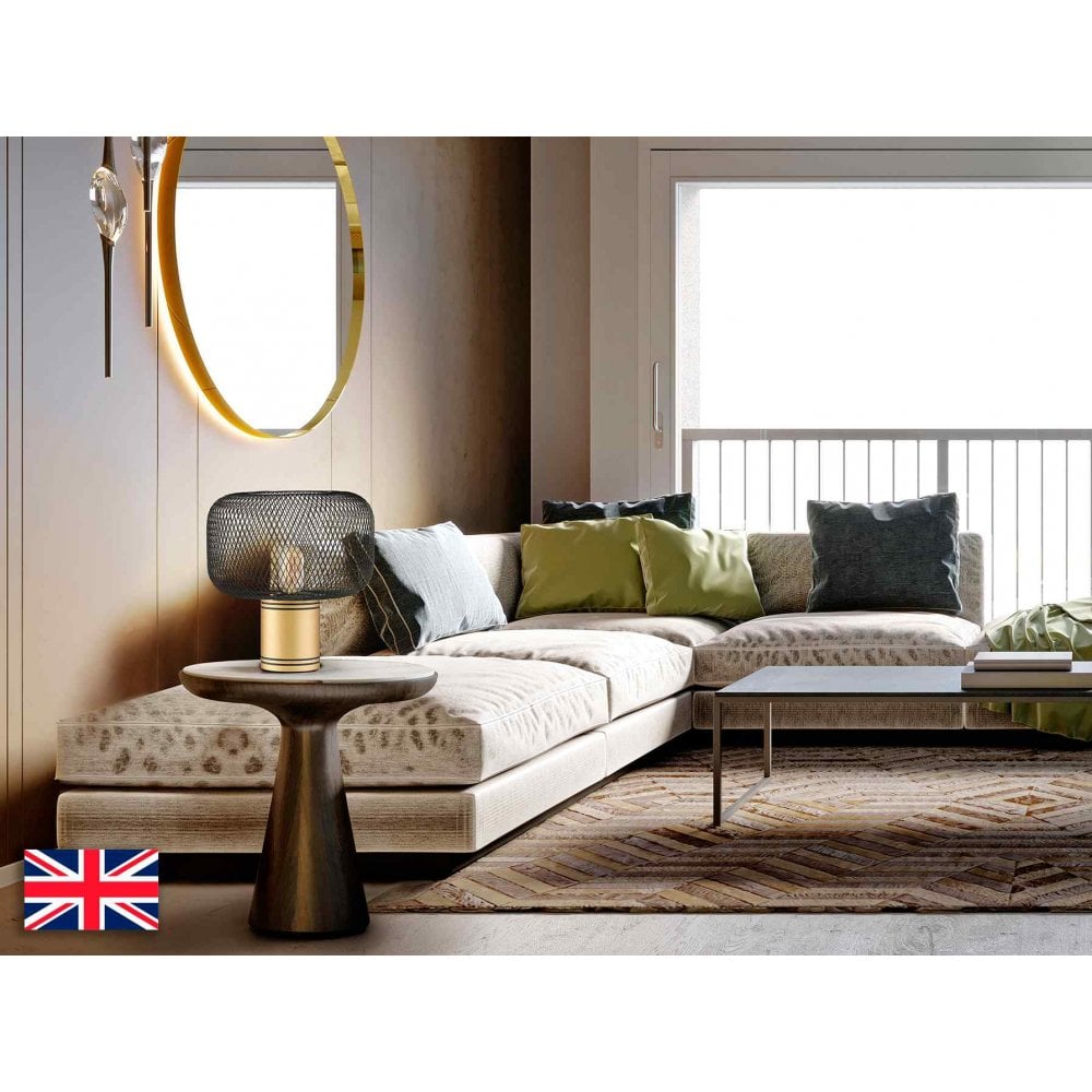 910538UK Osiris Table Lamp 1 Light Black