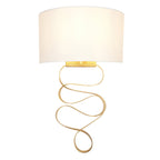 82070 1 Light Wall Light Gold Leaf & Ivory Cotton Fabric