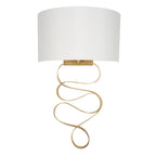 82070 1 Light Wall Light Gold Leaf & Ivory Cotton Fabric