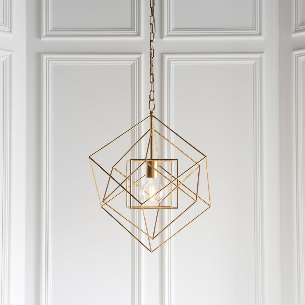 90032 1 Light Pendant Antique Gold Leaf