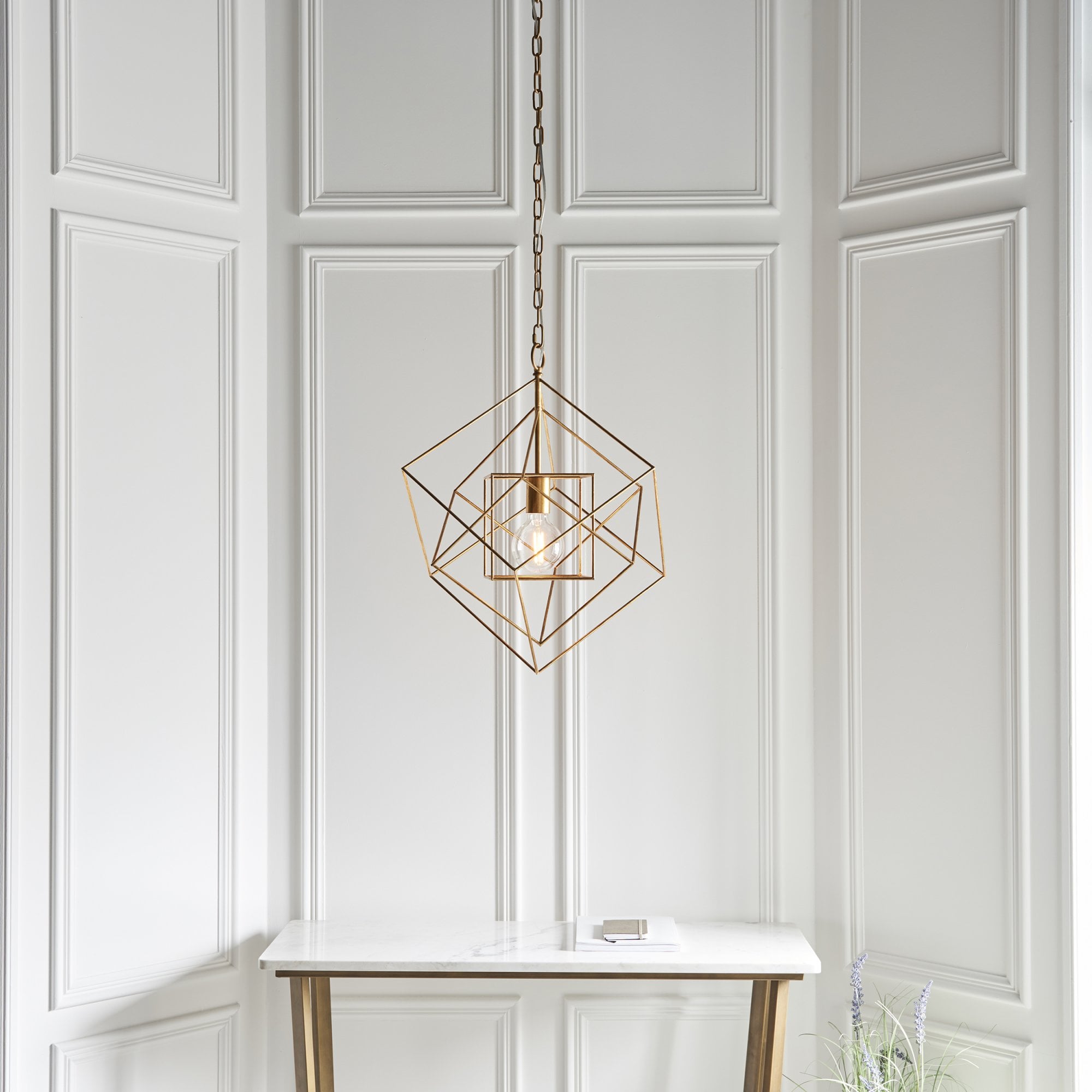 90032 1 Light Pendant Antique Gold Leaf