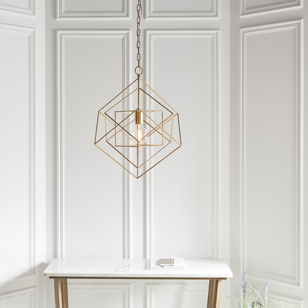 90032 1 Light Pendant Antique Gold Leaf