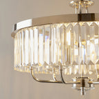 90263 6 Light Pendant Bright Nickel Plate & Clear Cut Glass