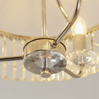 90264 3 Light Semi Flush Ceiling Light Bright Nickel Plate & Clear Cut Glass