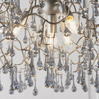 90301 4 Light Pendant Aged Silver Paint & Smokey Grey Tinted Glass