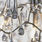 90301 4 Light Pendant Aged Silver Paint & Smokey Grey Tinted Glass