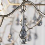 90301 4 Light Pendant Aged Silver Paint & Smokey Grey Tinted Glass