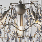 90301 4 Light Pendant Aged Silver Paint & Smokey Grey Tinted Glass