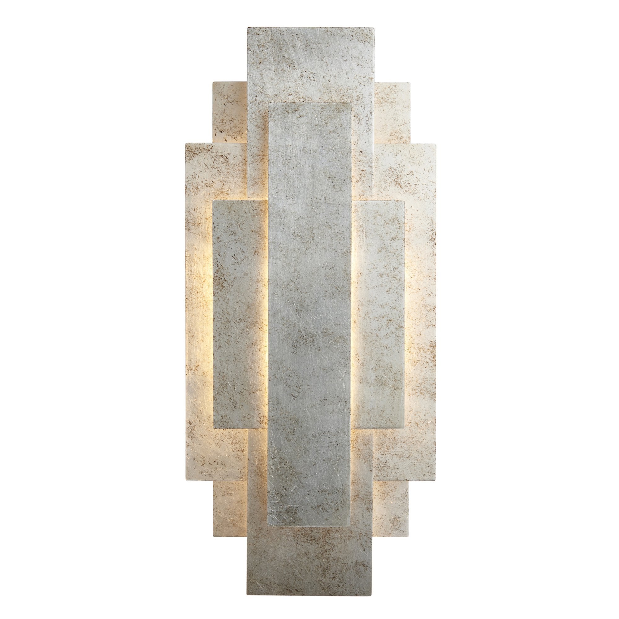 90451 2 Light Wall Light Antique Silver Leaf