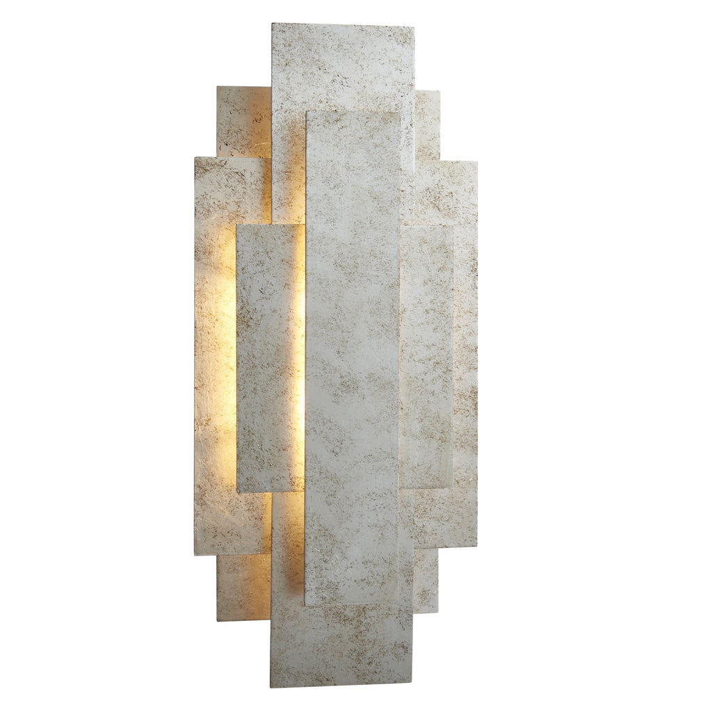 90451 2 Light Wall Light Antique Silver Leaf
