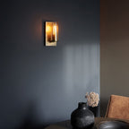 90598 1 Light Wall Light Brass Patina & Champagne Lustre Glass